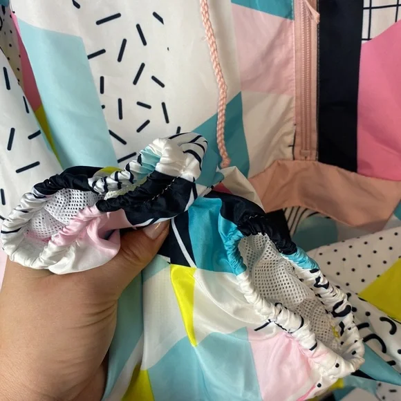 VTG Black Jack '99 USA 1/2 Zip Pullover Jacket Sz Medium Colorful Geometric - Picture 7 of 12